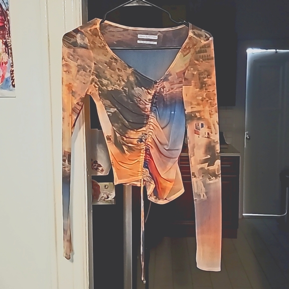 Urban Outfitters Tops - Urban Outfitters Ruched Mesh Top Size M NWOT